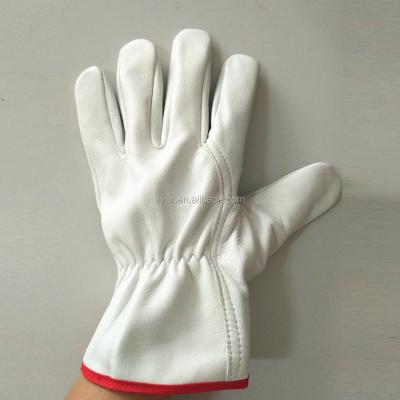 China Elestic Back AB Grade Sheepskin Truck Driving Leather Gloves Safety Gloves for sale