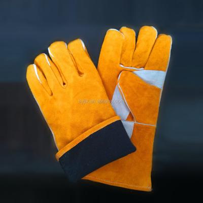 China Full Protective Liner Custom Orange Leather Gloves Long for sale