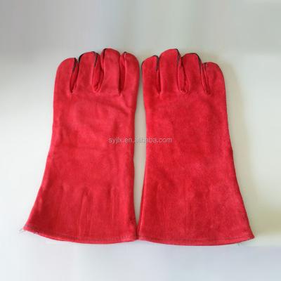 China Construction Long Cuff Work Leather Gloves for sale