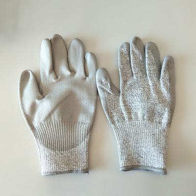 China Level 5 Cut Resistant Level 5 Cut Resistant Coating PU Coating HPPE Work Gloves for sale