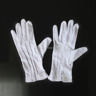 China Classic Hot Button And 3 Line White Cotton Military 2020 Ceremonial Sale Gloves for sale