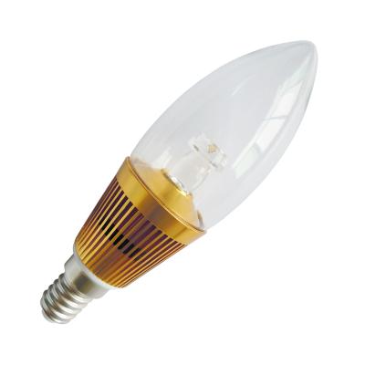 China High Power 3 Watt 110v, 130v, 240v E14 LED Candle Light with Tail / 2700 ~ 6400K for sale