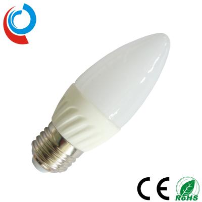 China 240~270lm 12V LED E27 Candle Ceramic Light Bulb 3W with 6 Pieces of SMD 5630 LEDs for sale