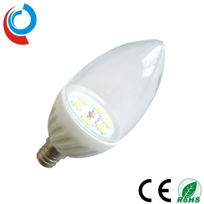 China 270lm IP44 Ceramic Light Bulb, SMD 5630 E12 Candelabra LED Light Bulb 3W 90~250 Volt Input for sale