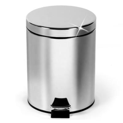 China Matt Sanding Foot Pedal Bin Kitchen Trash Stored Waste Round Shape Trash Bin for sale