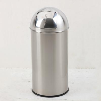 China Rolling Type Cover Recyclable Hotel Hospital Lobby Trash Can Waste Bin Storage Rubbish Bin With Push Cover for sale