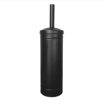 China Modern Hotel Household Stainless Steel Bathroom Accessories Standing Black Toilet Brush Holder for sale