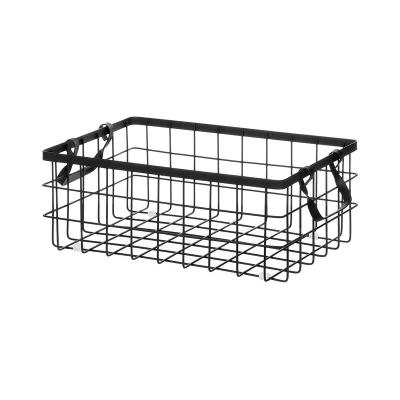 China Black Art Decor Hot Sale Kitchen Inserts Removable Wood Metal Wire Nesting Storage Baskets for sale