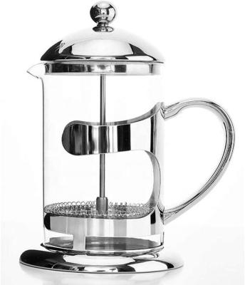 China WITH LID Stainless Steel Coffee Press Plunger Filter Coffee Press Wholesale 1000ml Borosilicate French Glass French Press for sale