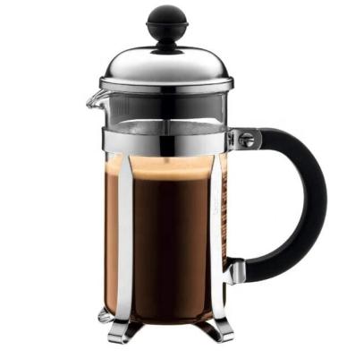 China WITH LID Stainless Steel Press Coffee Plunger Maker 350ML 800ML 1000ML Borosilicate Glass Coffee French Press for sale