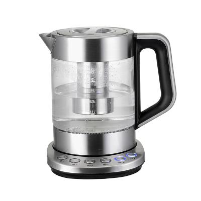 China Low Temperature Control 360 Degree Rotation Household Automatic Cordless Electric Glass Kettle Kitchen Appliances for sale