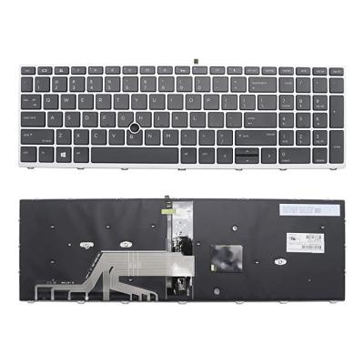 China Wireless New Backlit Laptop Keyboard Replacement for HP ProBook 650 G4 655 G4 650 G5 655 G5 with Pointer Silver Frame Notebook Keyboard for sale