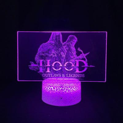 China Custom Touch Father's Day Gifts Hood Outlaws Legends USB Image 3d Light 3d Illusion Acrylic Lamp for sale