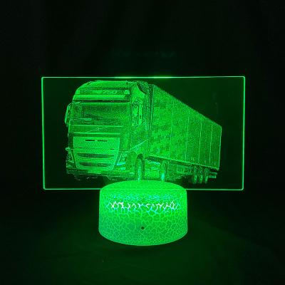 China Acrylic Touch Car Vans Trucks USB Picture 7Colors Led 3d Illusion Lamp for sale