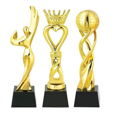 China Health care institutes wholesale import custom sublimation crown resin trophy gold award trophy statue metal crystal wholesale for sale