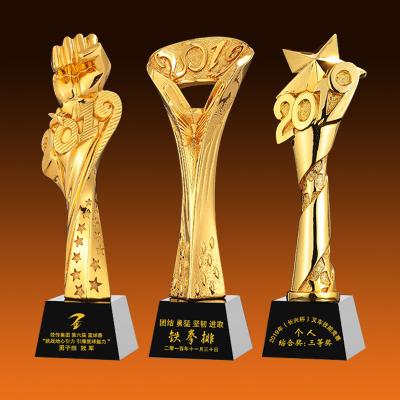 China Health care institutes wholesale high quality custom made global oscar crown sublimation gold award trophy crystal statue in glass for sale