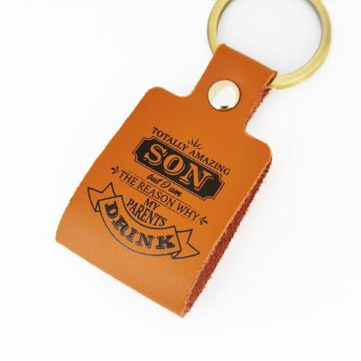 China Custom PU Leather Keychains Logo Name Promotional Souvenir Fashion Car Keychain Brand Leather Key Chain Manufacturing Souvenir for sale