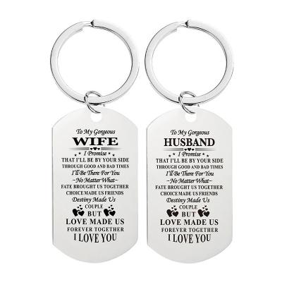 China Wholesale One Way Souvenir Metal Sublimation Family Lovers Couples Custom Lightweight Key Chain Key Chain for sale