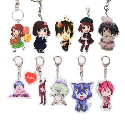 China Souvenir Tourist Custom Anime Key Chain Printed Metal Wholesale Hot Sale Custom White Japanese Soft Logo Key Chain Zinc Alloy 6 Acrylic Color for sale