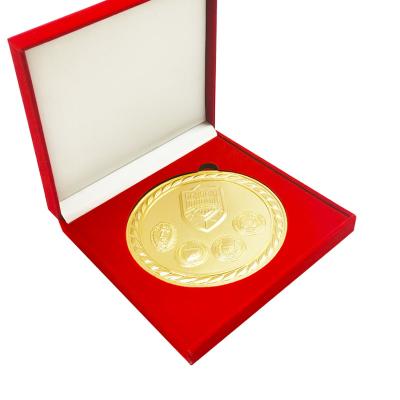 China One Way Wholesale Custom Medal Box Gold Metal Velvet Gift Europe Souvenir Enamel Souvenir Coin for sale