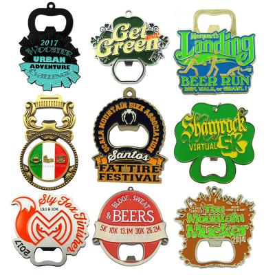 China Viable One Way Custom Aluminum Souvenir Beer Metal Shape Bulk Factory Bottle Opener Main Chained Custom Logo for sale