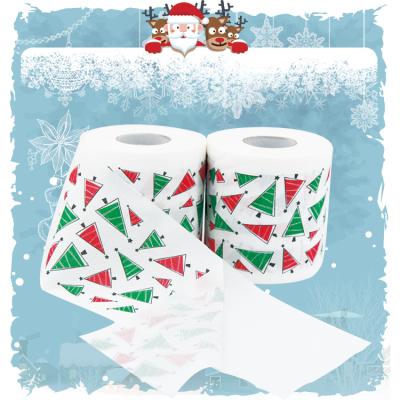 China Daily Tissue Paper Factory Customized Colorful Paper Roll 2 Ply Toilet Paper Pattern Toilet Paper For Christmas for sale