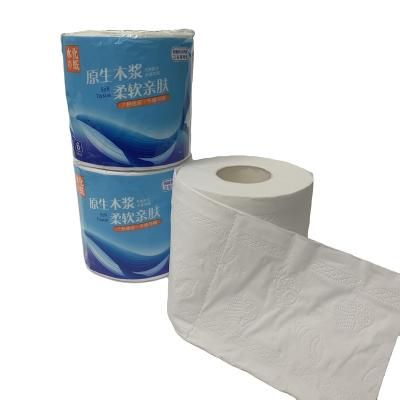 China Daily Hot Selling Tissue Paper Bathroom Toilet Paper Cheap Price Embossed Toilet Paper For Rolling Soft White Paper Roll for sale