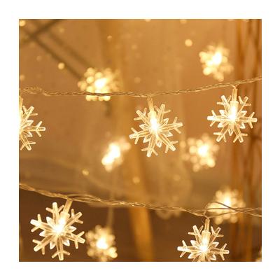 China Wholesale LED Fairy Lights Christmas Decoration Lights 10 Warm Christmas Home Wall Snowflake String White Christmas Holiday Lighting for sale