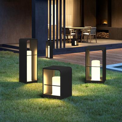 China Modern Outdoor Lighting Fixtures FILLUX Black Decoration Led Solar Light Outdoor Garden Lawn Lighting Balcony Villa for sale