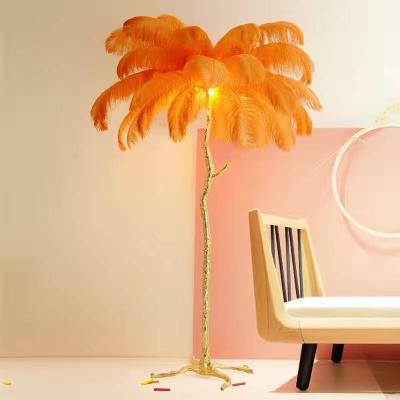 China Modern Led Nordic Floor Lamp Floor Lamp Arc Tripod Feather Atmosphere Stehlampe Flood Light Nordic Luxury Corner Standing Floor Lamp for sale