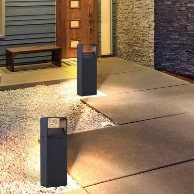 China FILLUX Modern Outdoor Black And White Column Head Lamp Garden Bollard Lights Outdoor Lawn LED Light for sale