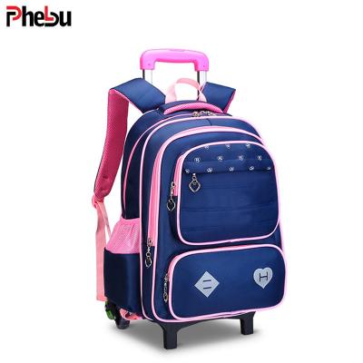 China High Quality Waterproof Fashion Children School Trolley Backpack With Wheels for sale