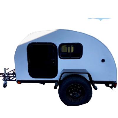 China Custom Luxury Vacation Off Road Mini Camper Trailer Cheap Teardrop Caravan Cart Travel Goods Trailer for sale