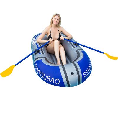 China 1 Person Inflatable Boat PVC Rubber Fishing Boat With Paddles Pump Up Thickened Rowing Boats for sale