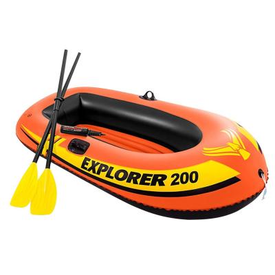 China Inflatable Boat Kayak Fishing Boat Thicken Inflatable Rubber Dinghy With 2 Paddles Manual Pump Set for sale