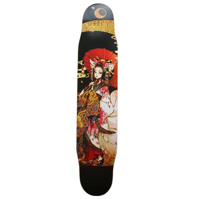 China Adult bamboo fiberglass laid longboard deck flexible brush the street skateboard decks for adult for sale