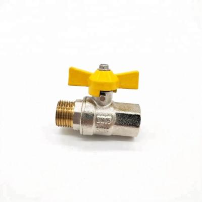 China General BSP Thread Forging Port Full Brass Ball Valve With Butterfly Handle for sale