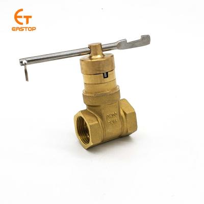 China General China Supplier Brass Thread Lockable Gate Valve With Magnetic Lockable Handle For Water Meter for sale