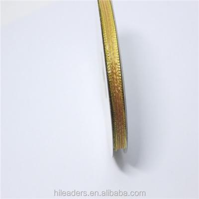 China Gold Color Organza Ribbon Christmas Viable Wholesale Cable Decorative Ribbon for sale