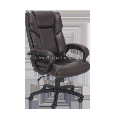 China Executive Office High Back Chair (Height) Modern Comfortable Black Leather Swivel/Adjustable Customized Stainless Steel Nylon ZW-PY-009-001 Zonwe Base for sale