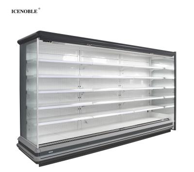 China Single-temperature supermarket refrigeration equipment multideck open cooler/air curtain upright open refrigerator for beverage for sale