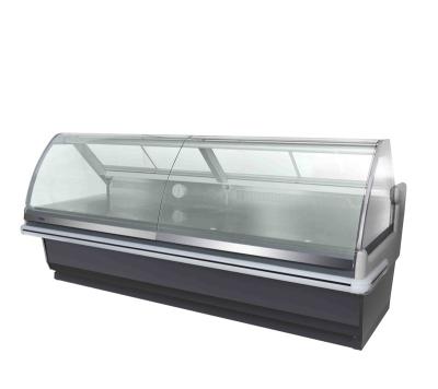 China Showcase Glass Fish Meat Deli Refrigerator Display Meat Single-temperature Cooling Showcase for sale