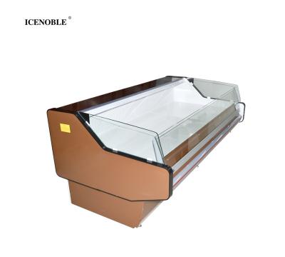 China Commercial Single-temperature Serving Grocery Fish Food Fresh Meat Display Refrigerator Open Cold Showcase Cooler Worktop Refrigerator for sale