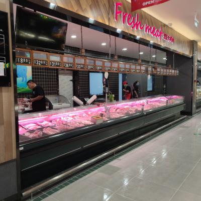 China Hot Selling Single-temperature Fresh Meat Display Deli Counters Commercial Refrigerator Showcase for sale