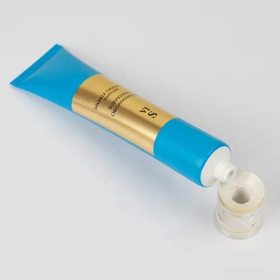 China Plastic Cosmetic Tube Packaging Blue Yellow Custom Squeeze Tubes for sale