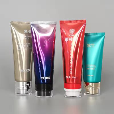 China Luxury Custom Cosmetic Tubes Glossy Cosmetic Pump Tube 200ml for sale