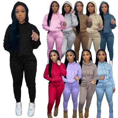 China Private Label Logo Breathable Custom Hoodie Suit Women Jogging Slim Fit Refine Sweat Suit Set Tracksuit Sweatsuit for sale