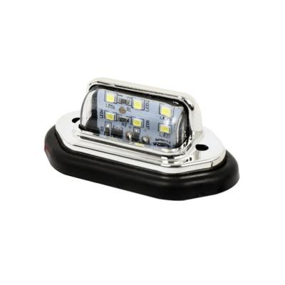 China Signal woodoo 12V 24V 6LEDs license plate lights for boats, trailers, trucks, cars, automobiles with electroplating shell for sale