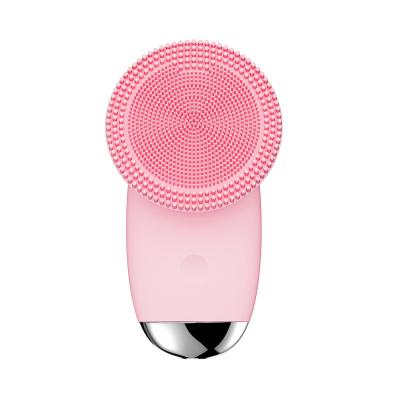 China Acne Treatment Vibrating Waterproof Cordless Facial Cleansing Brush With Massager for sale