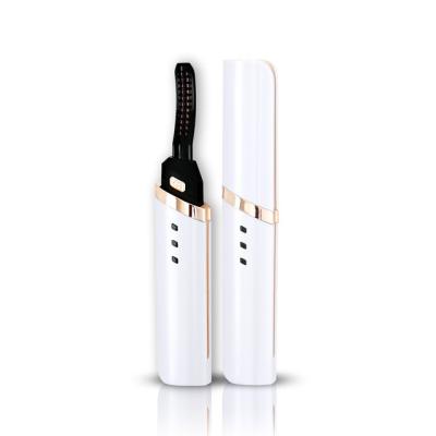 China High Quality OEM USB Rechargeable Electric Heated Mini Eyelash Curler With Comb for sale